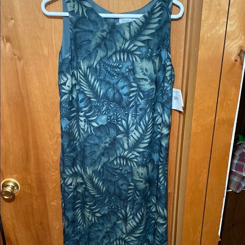 Silk Whimsical Leaf Pattern Sleeveless Maxi Dress 10 NWT Fairy Grunge Summer